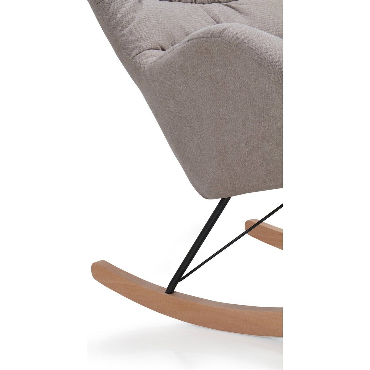 Fauteuil à bascule en bois de hêtre beige naturel et bois clair, RECOLLECTION
