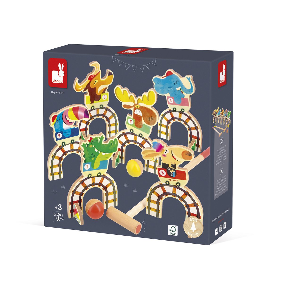 Jeu De Croquet, Jeu D'adresse En Bois Dès 3 Ans multicolore, JANOD