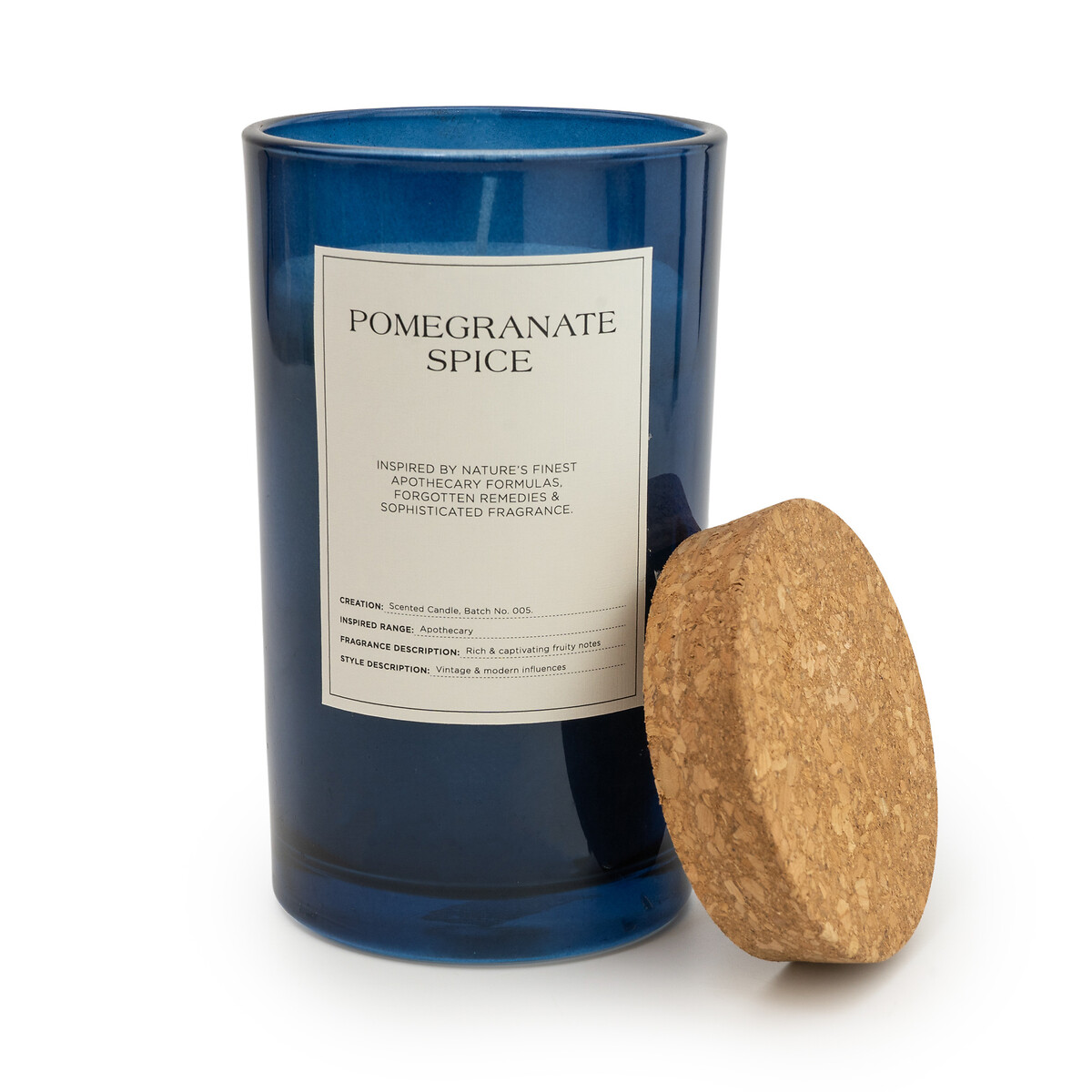 Apothecary Pomegranate Spice Jar Candle blue, SO'HOME