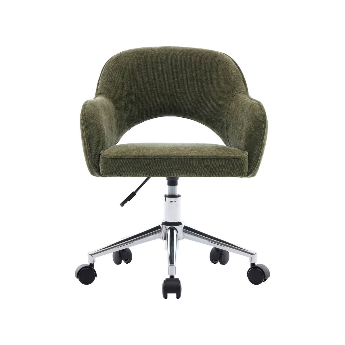 Chaise de bureau enfant à roulettes ajustable tissu chenille JIM KID beige, SWEEEK