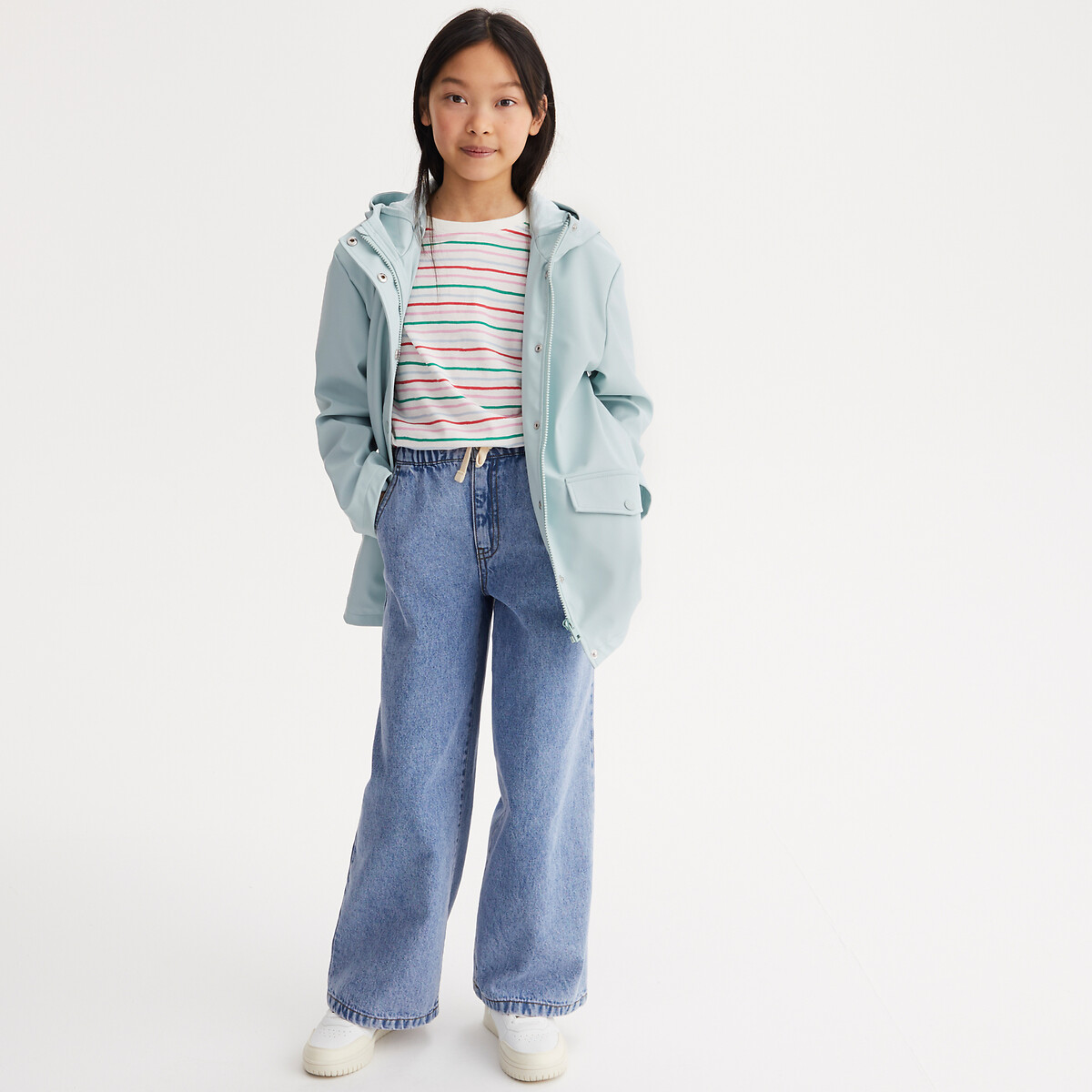 Hooded Waxed Jacket with Lining blue, LA REDOUTE COLLECTIONS