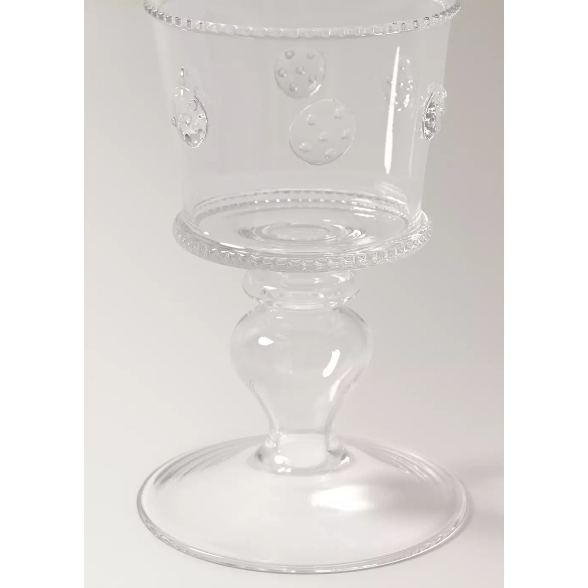 Verre à pied en borosilicate à relief transparent orange, MANGO HOME