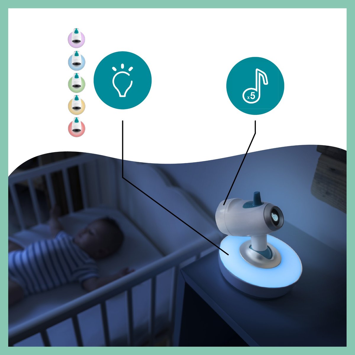 Caméra additionnelle babyphone YOO Moov blanc, BABYMOOV