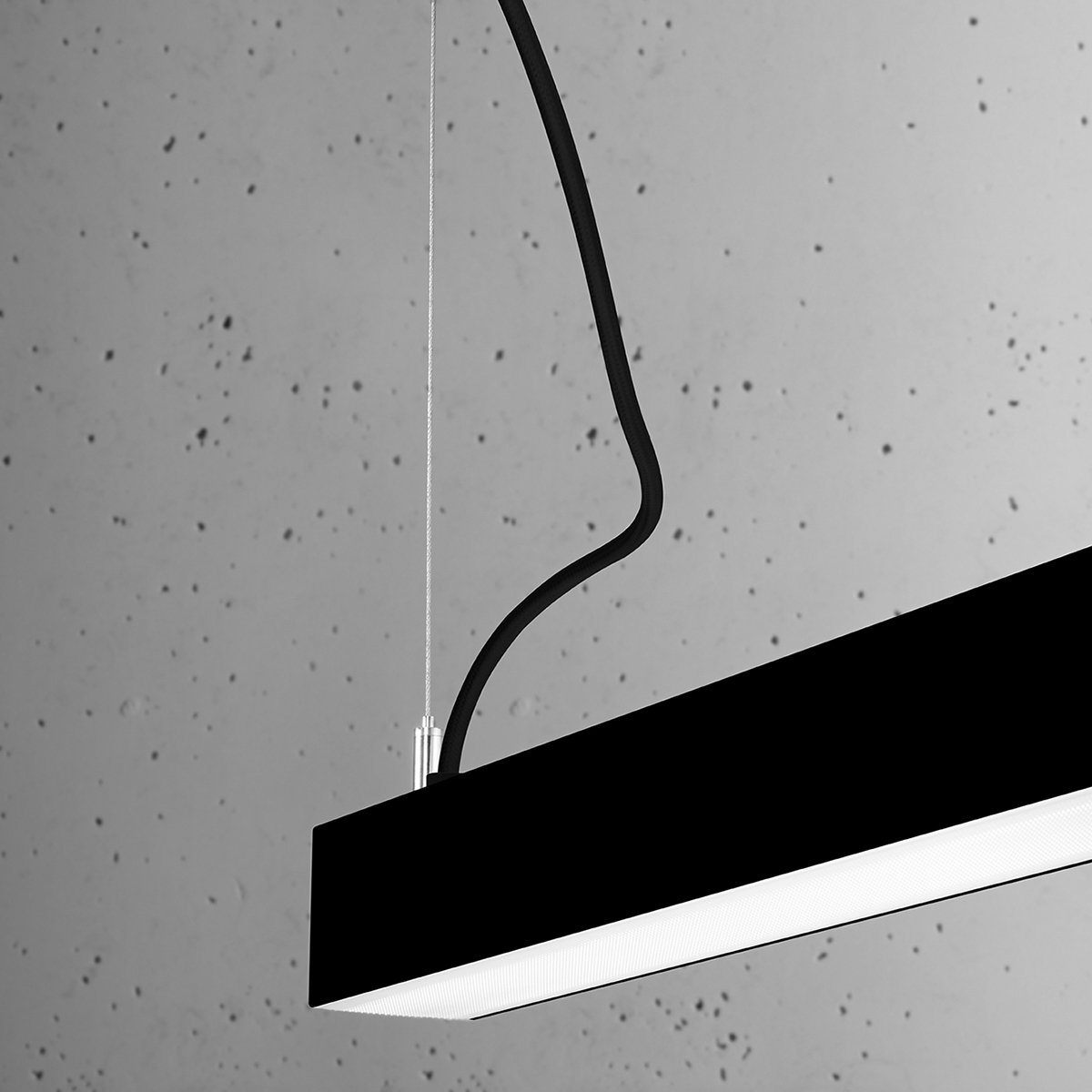 Suspension Aluminium Noir LED 1 Pinne noir, EDEN