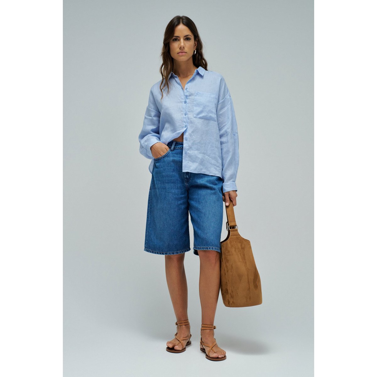 CHEMISE EN LIN rose, SALSA JEANS