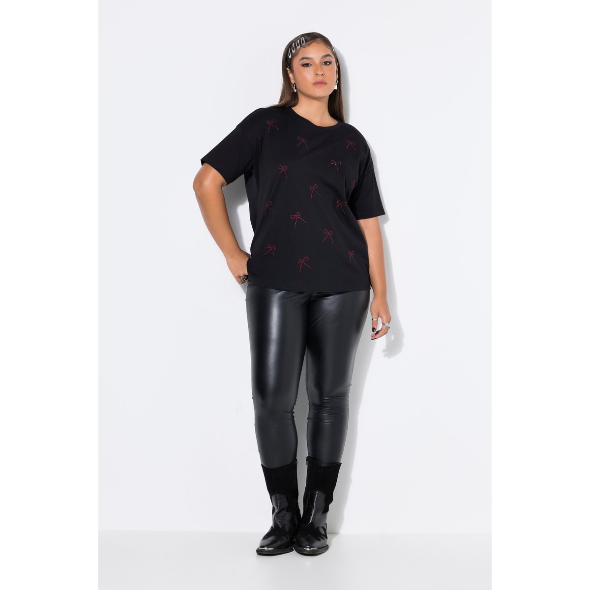 T-shirt, oversize, nœuds pailletés noir, STUDIO UNTOLD