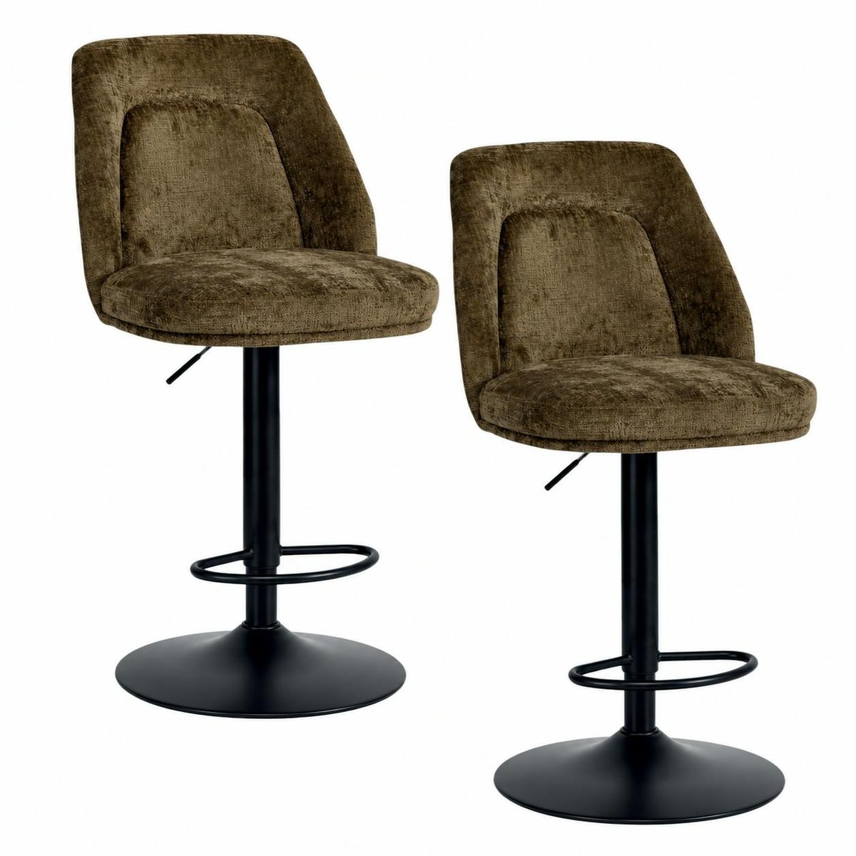 Chaise de bar pivotante et réglable (lot de 2) IENA marron, PIER IMPORT