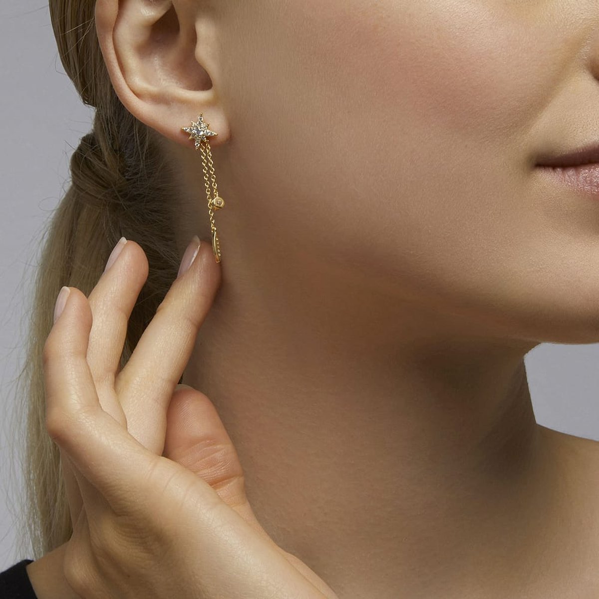 Boucles d'oreilles en Argent/oxyde de zirconium De Zirconium et Oxyde de zirconium or, CLEOR