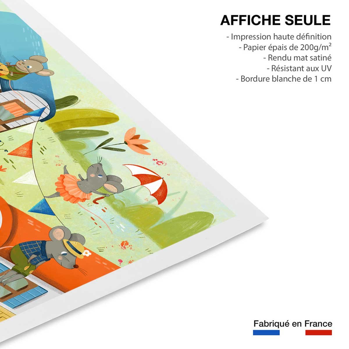 Affiche enfant roulottes de cirque affiche seule, HEXOA
