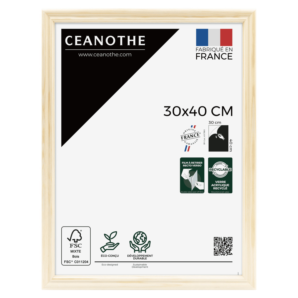 Cadre Photo En Bois Massif Fsc CIRCEE AUTHENTIC bois brut, CEANOTHE