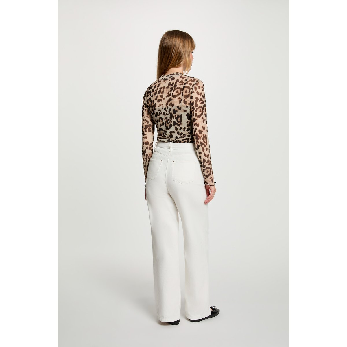 T-shirt col montant multicolore, MORGAN