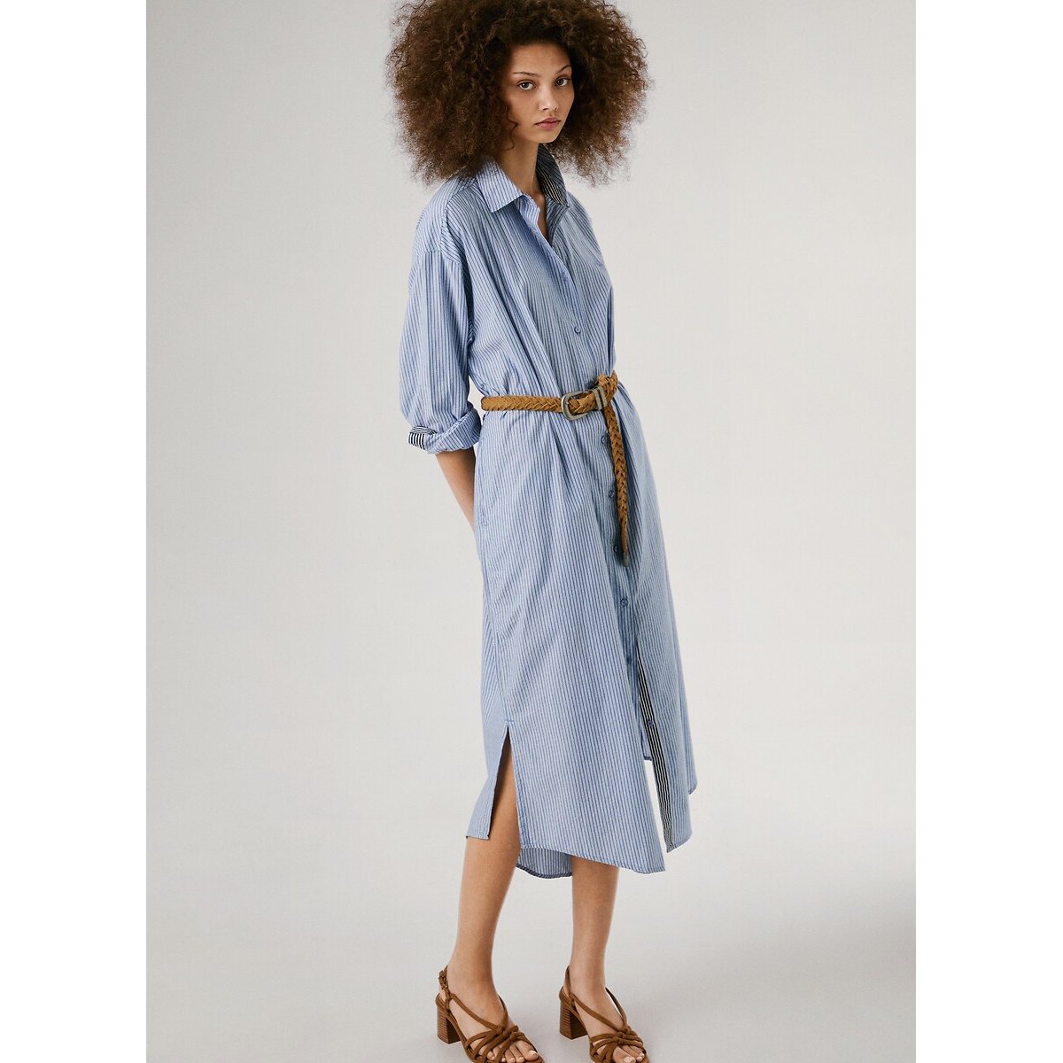 Striped Shirt Dress blue striped, PEPE JEANS