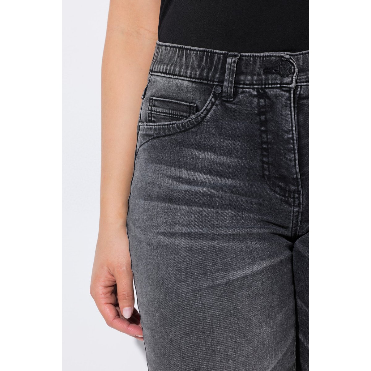 Jean Sarah à taille élastique noir, ULLA POPKEN