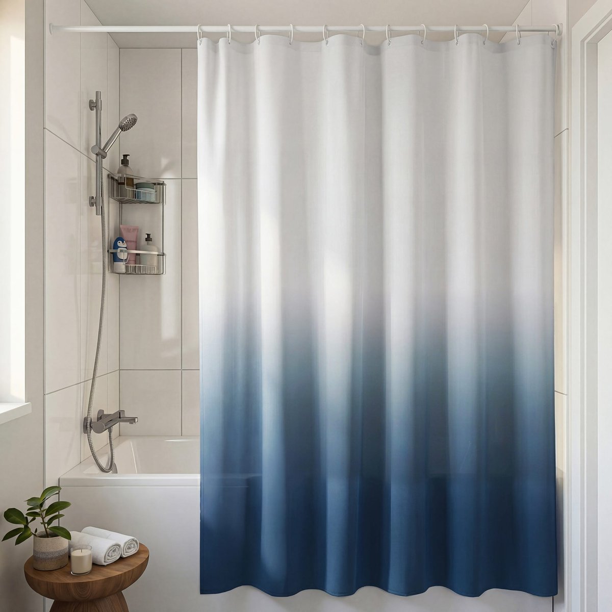 Rideau de douche, TIE & DYE bleu, SENSEA