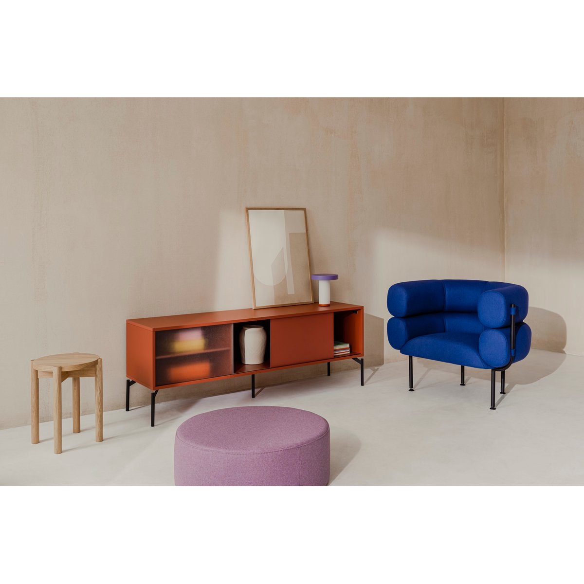 Fauteuil en laine UBI myrtille douce, NOO.MA