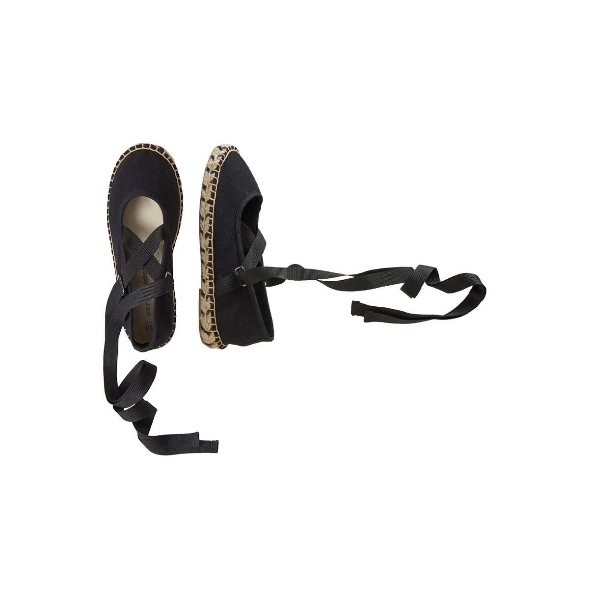 Ballerines espadrilles en toile noir, VERTBAUDET
