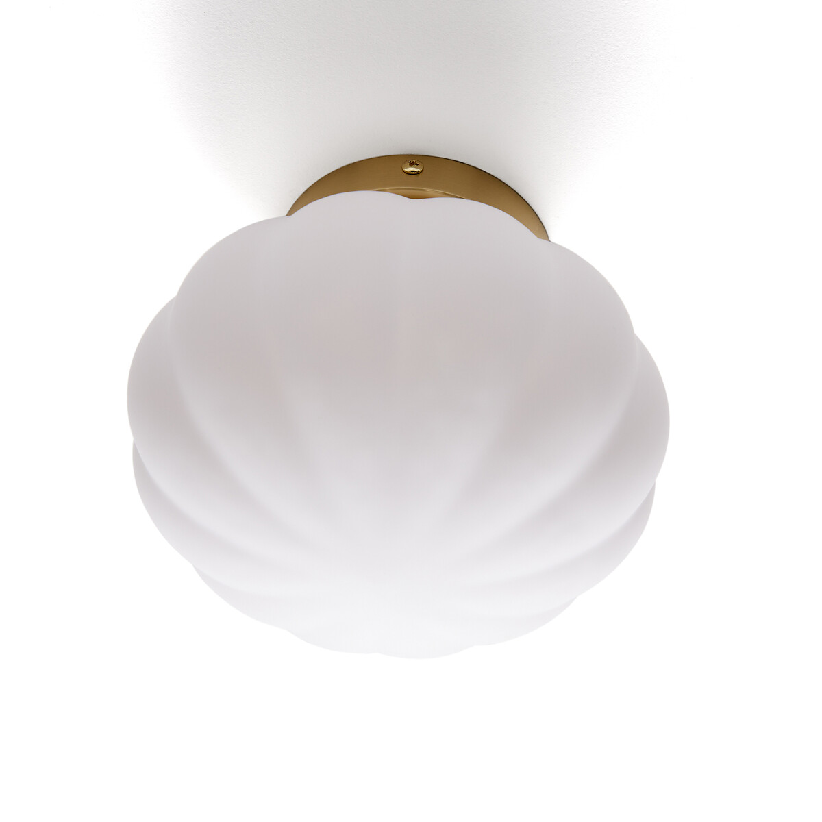 Applique ou plafonnier, en laiton et verre opaline, AMIA blanc/laiton, LA REDOUTE INTERIEURS
