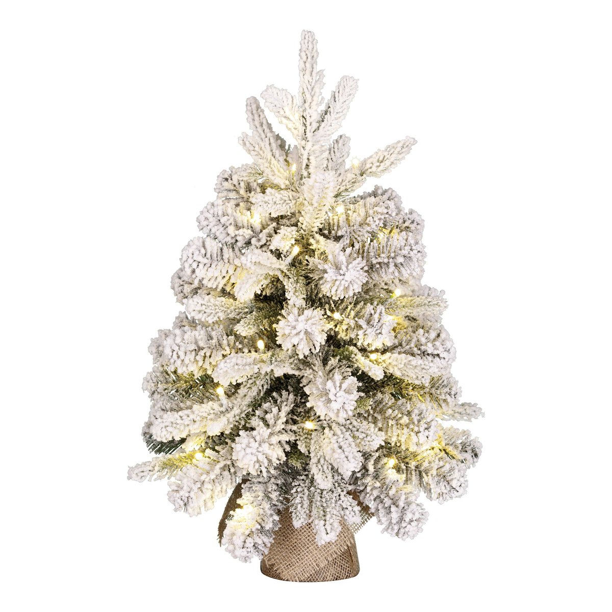 Sapin de Noël artificiel enneigé avec LED H60 cm GRIMSHAW blanc chaud, BLACK BOX TREES