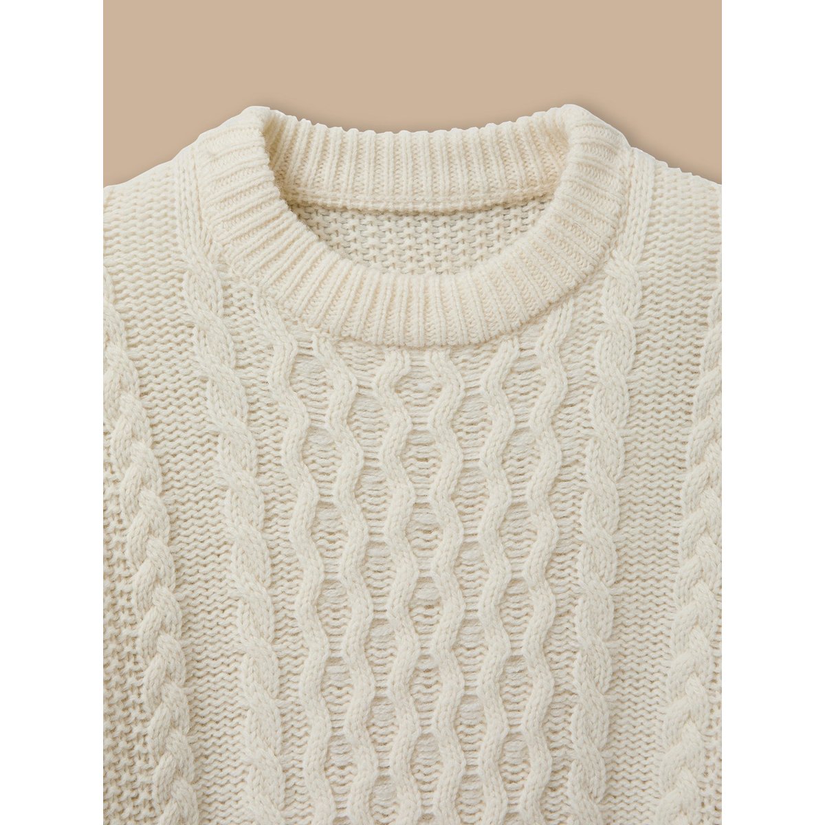 Pull torsadé avec laine ecru, CYRILLUS