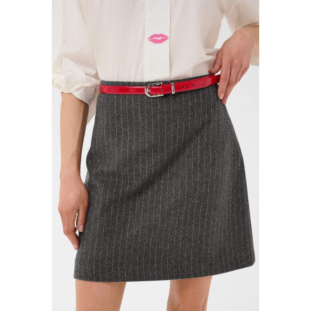 Jupe - tissage léger gris grey pinstripe, CULTURE