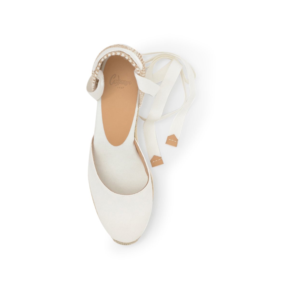 Espadrilles compensées à lacets avec plateforme tressée CARINA PLATFORM blanc, CASTANER