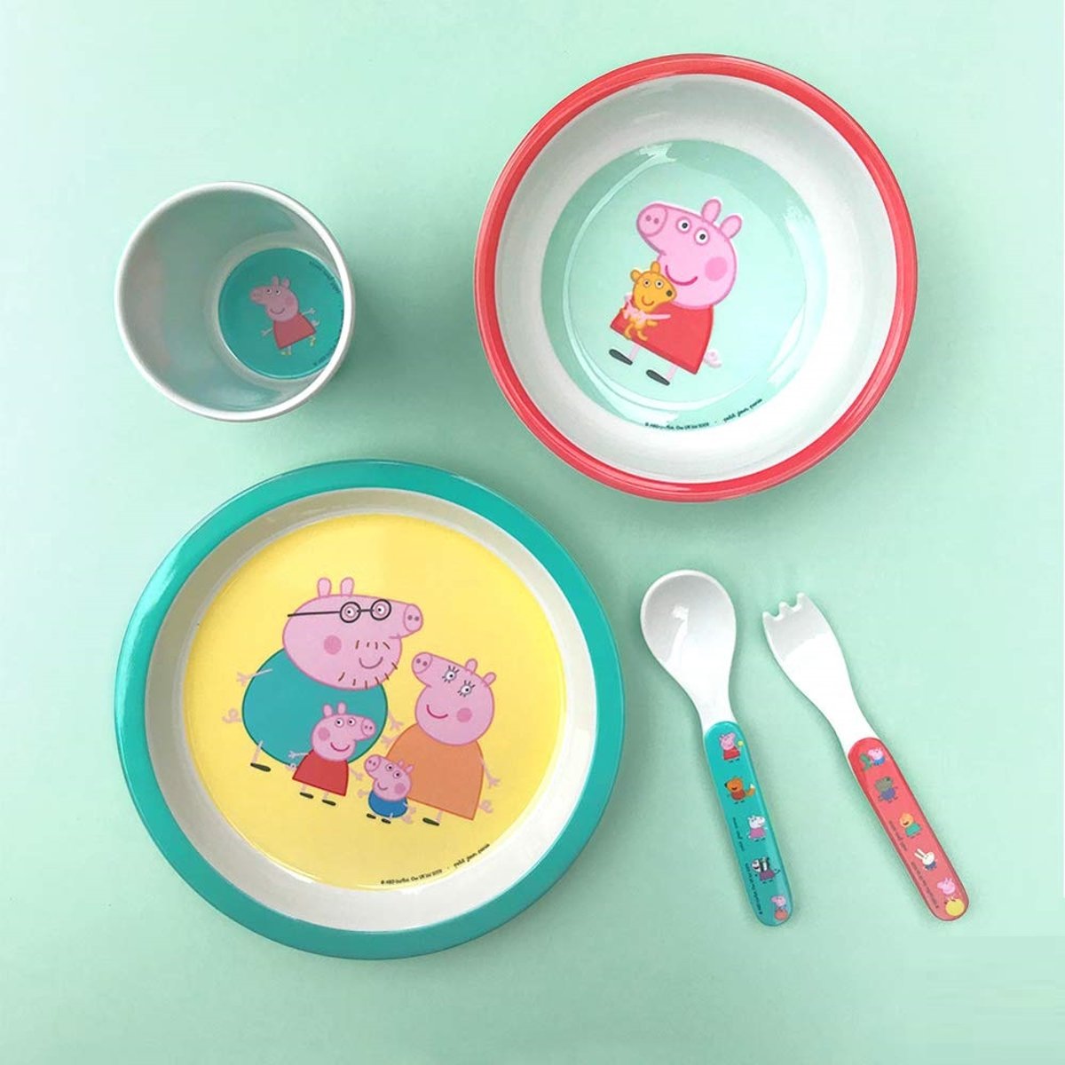 Coffret cadeau 5 pièces PEPPA PIG jaune, vert, bleu, orange., PETIT JOUR