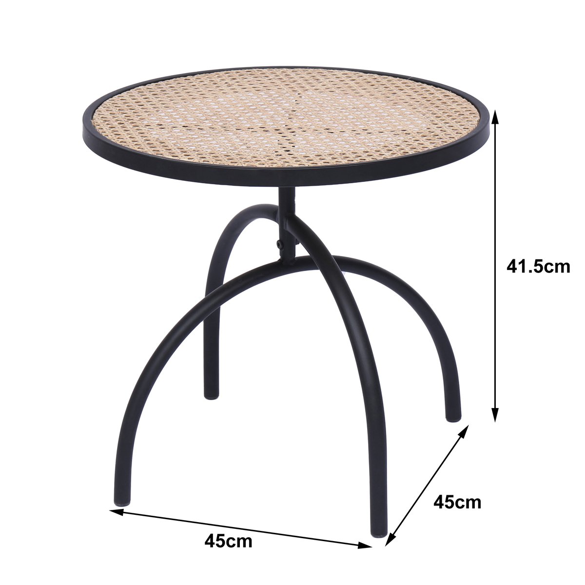 Table d'appoint, métal et rotin, YOKI marron, NORDLYS