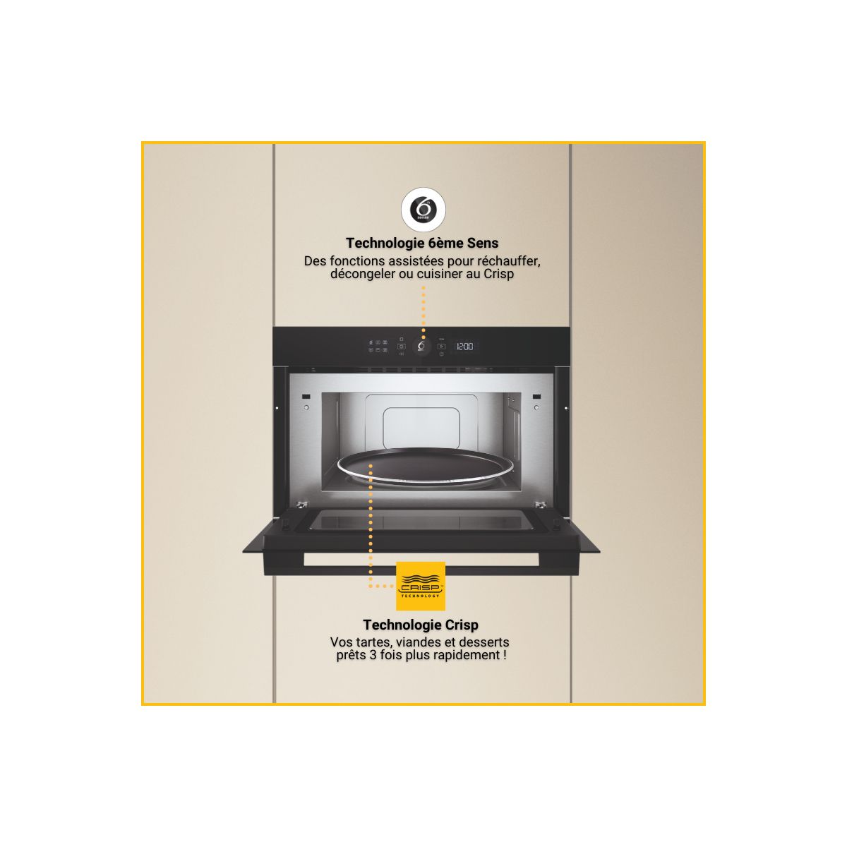 Micro ondes grill encastrable WMD54MBF couleur unique, WHIRLPOOL