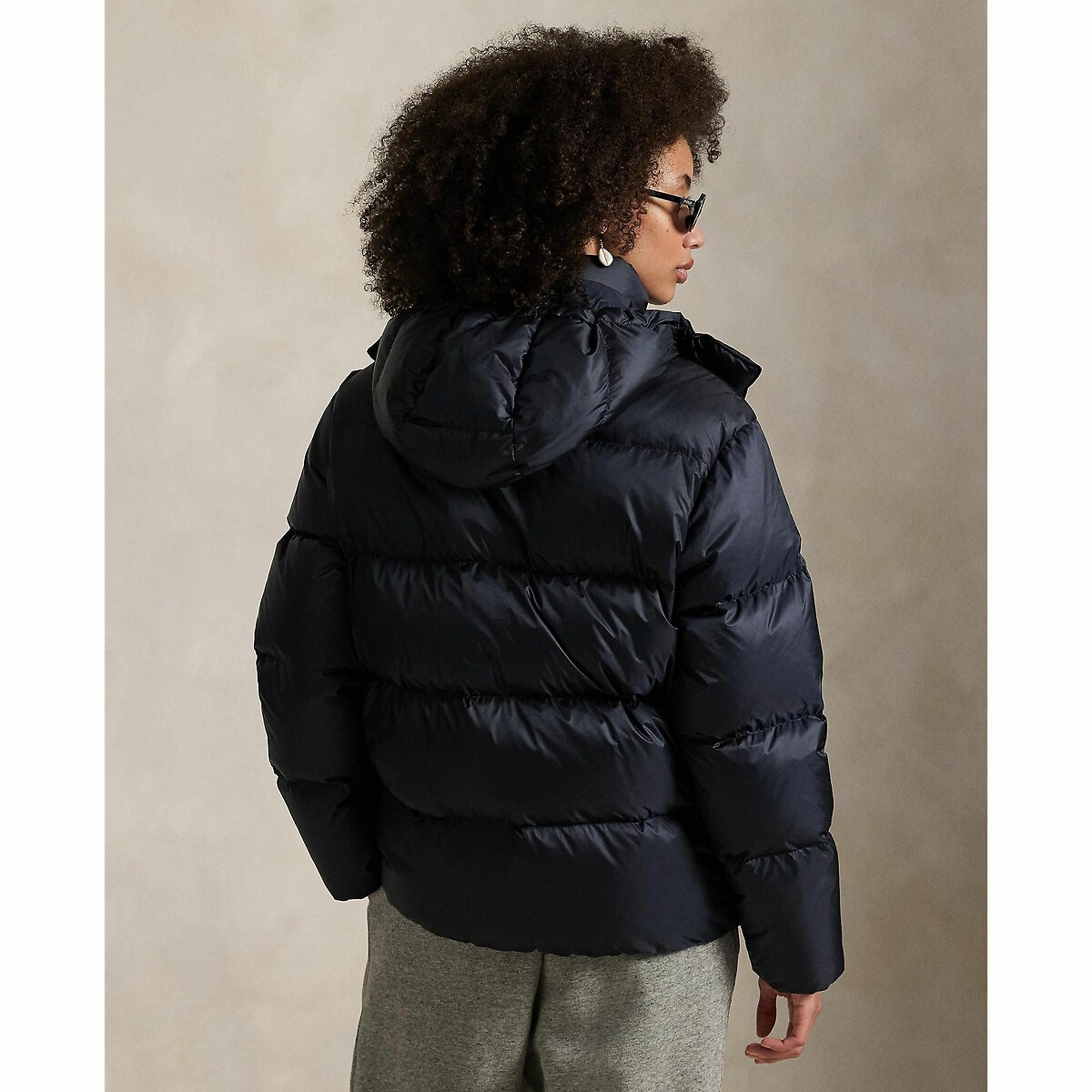 Doudoune courte à capuche marine, POLO RALPH LAUREN