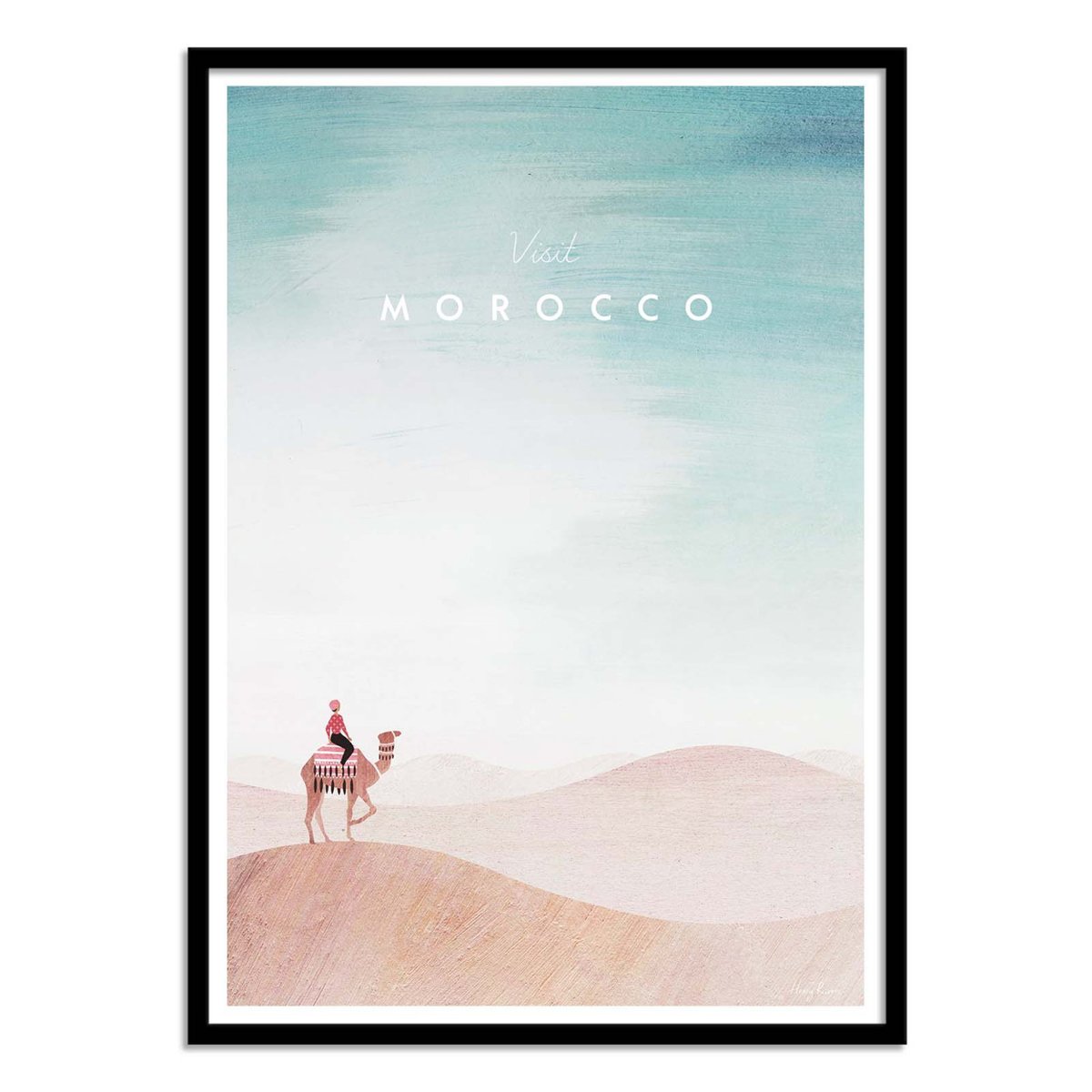 Affiche d'art - Visit Morocco Sahara Desert - Henry Rivers couleur unique, WALL EDITIONS