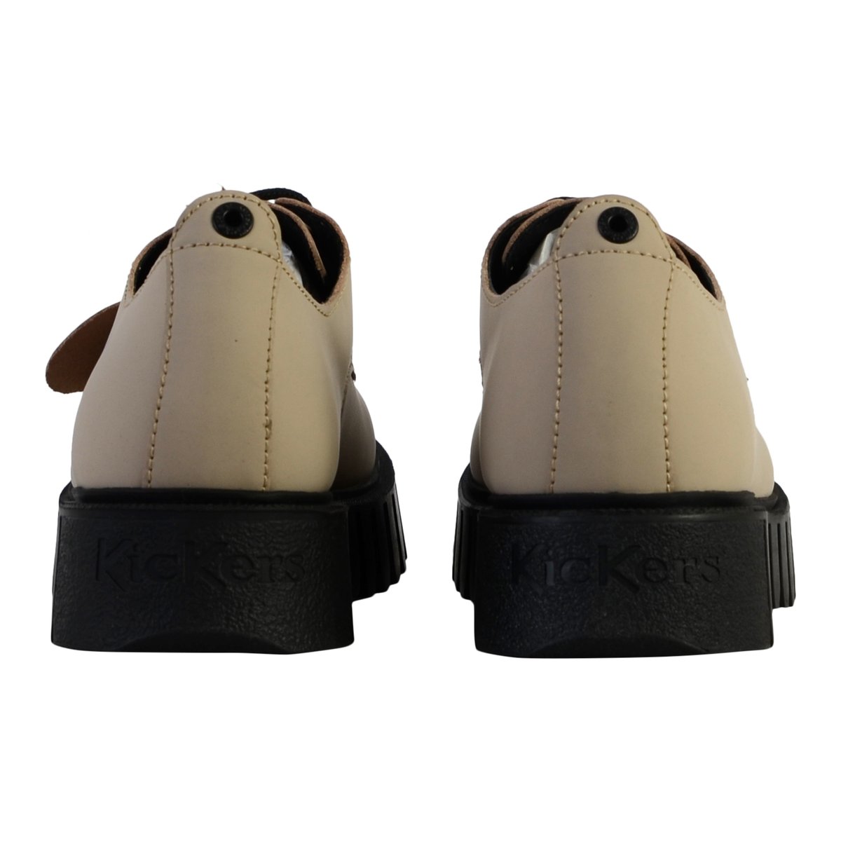 Derbies cuir Kick Famous, plateforme beige taupe, KICKERS