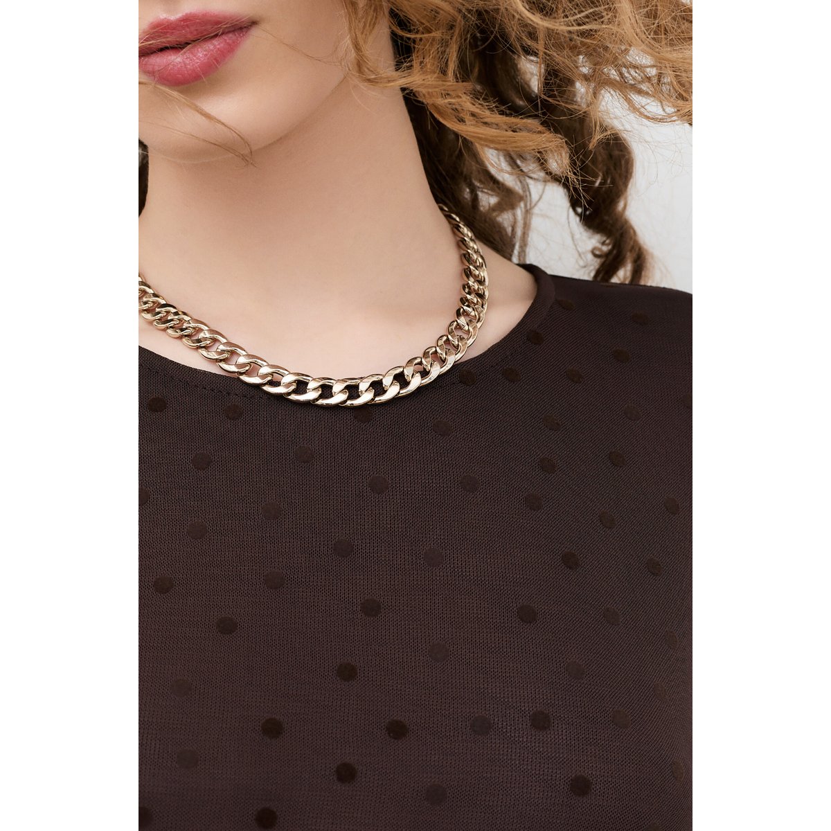 T-shirt ajusté col rond TCECILE marron foncé, CAROLL
