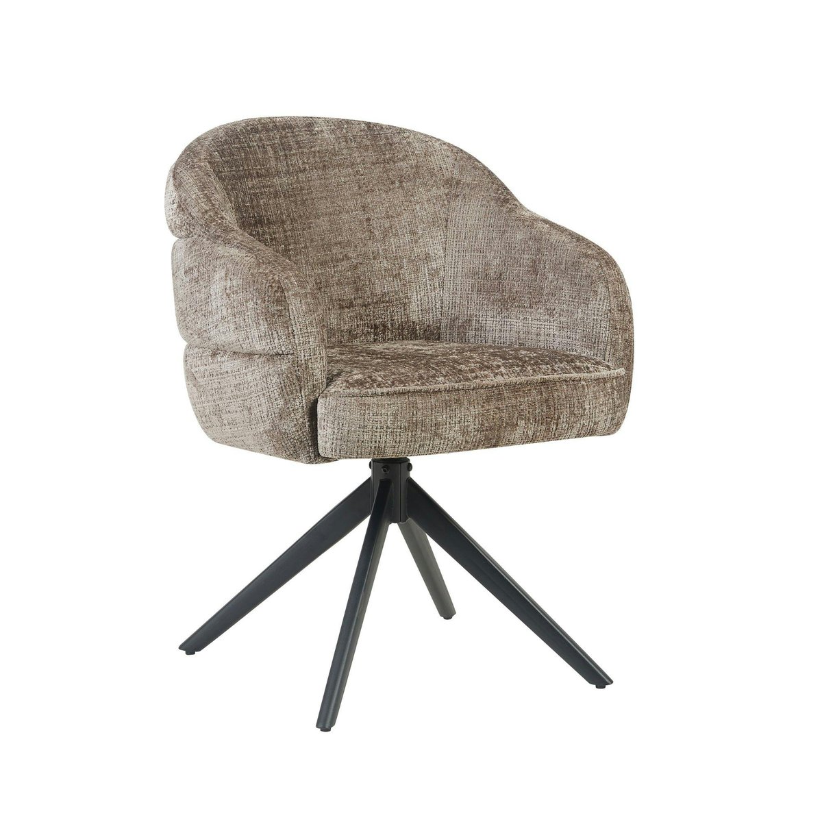 Chaise arrondie pivotante en tissu chenille (lot de 2) CORTINA greige, PIER IMPORT