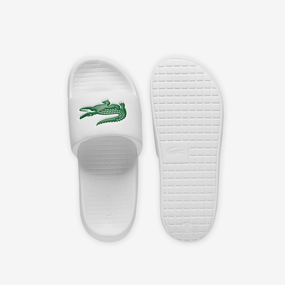 Claquettes Serve Slide Croco 1.0 blanc, LACOSTE