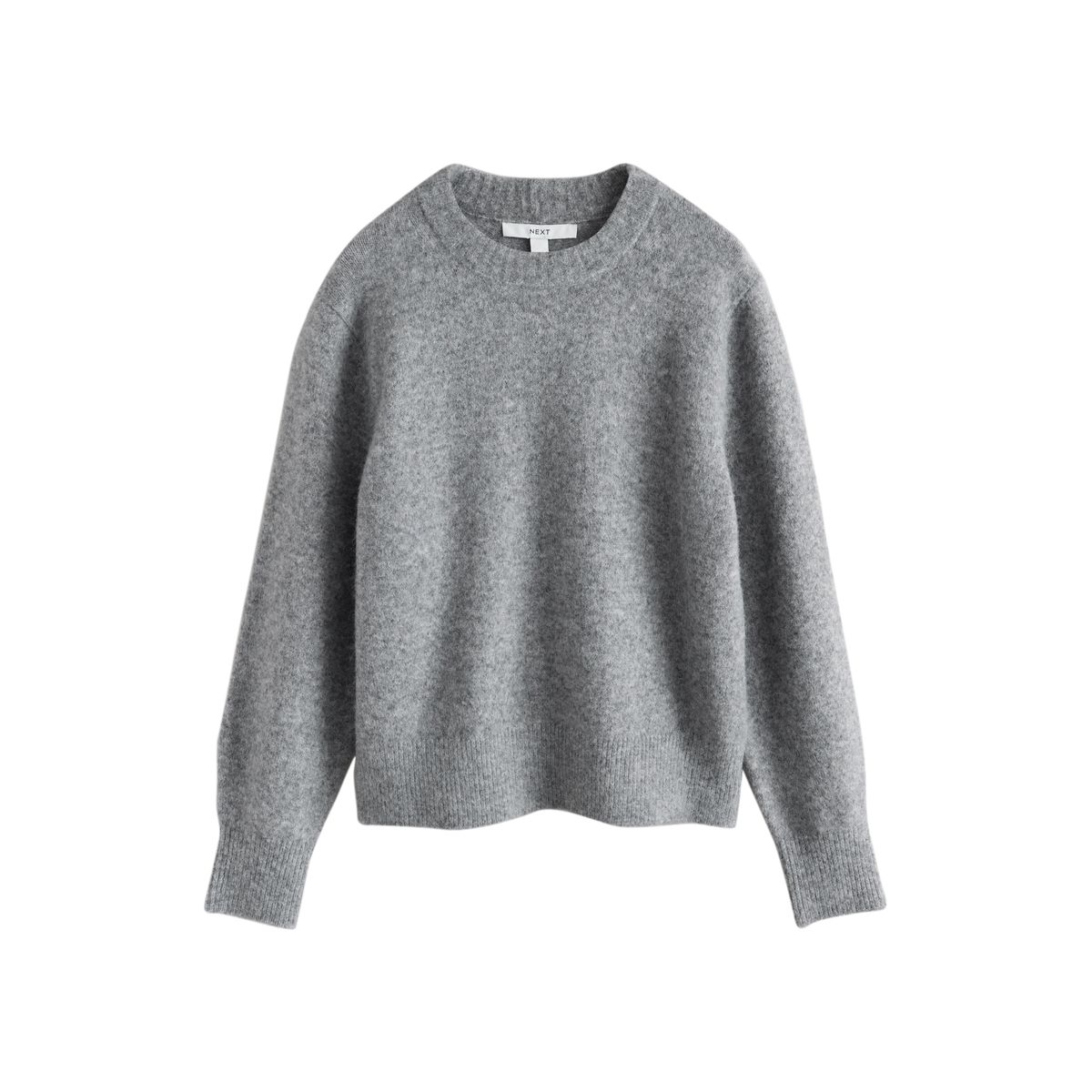 Pull ras du cou en maille à manches longues gris chiné, NEXT