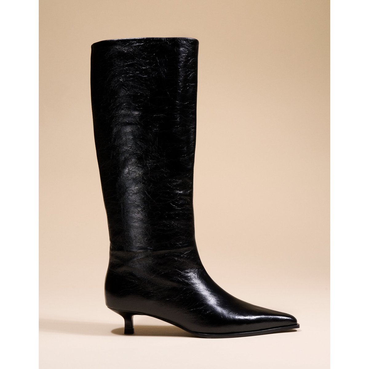 Bottes à petit talon et bout pointu VIVIENNE noir, MI MAI