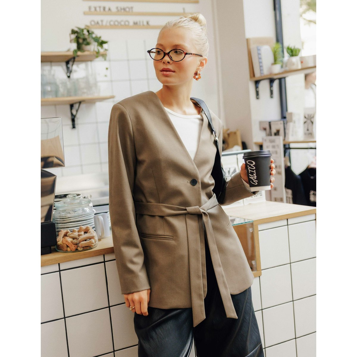 Blazer ceinturé brown, BZB