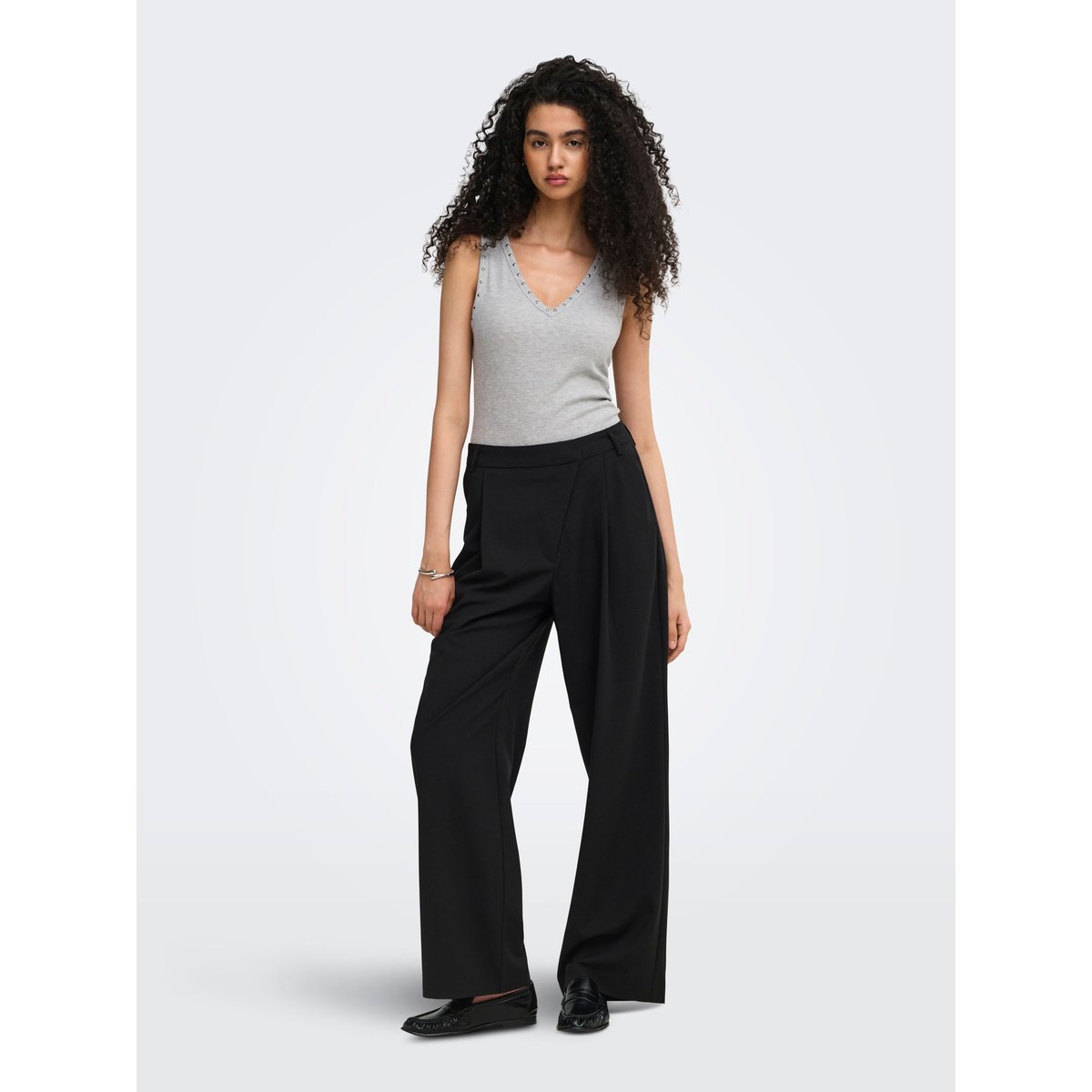 Top grise - light grey melange, ONLY