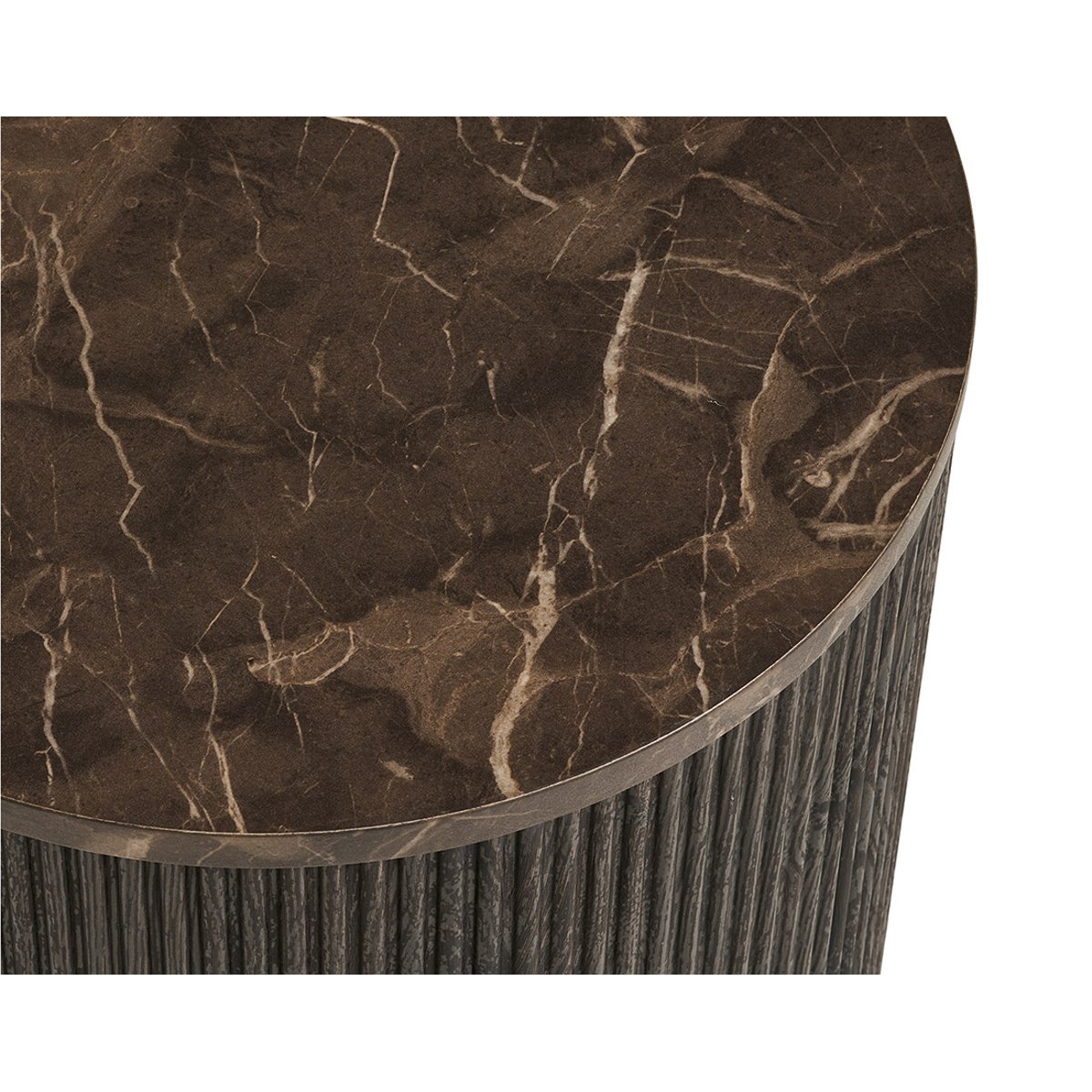 Bout de canapé plateau effet marbre, FINN marron, BEST MOBILIER