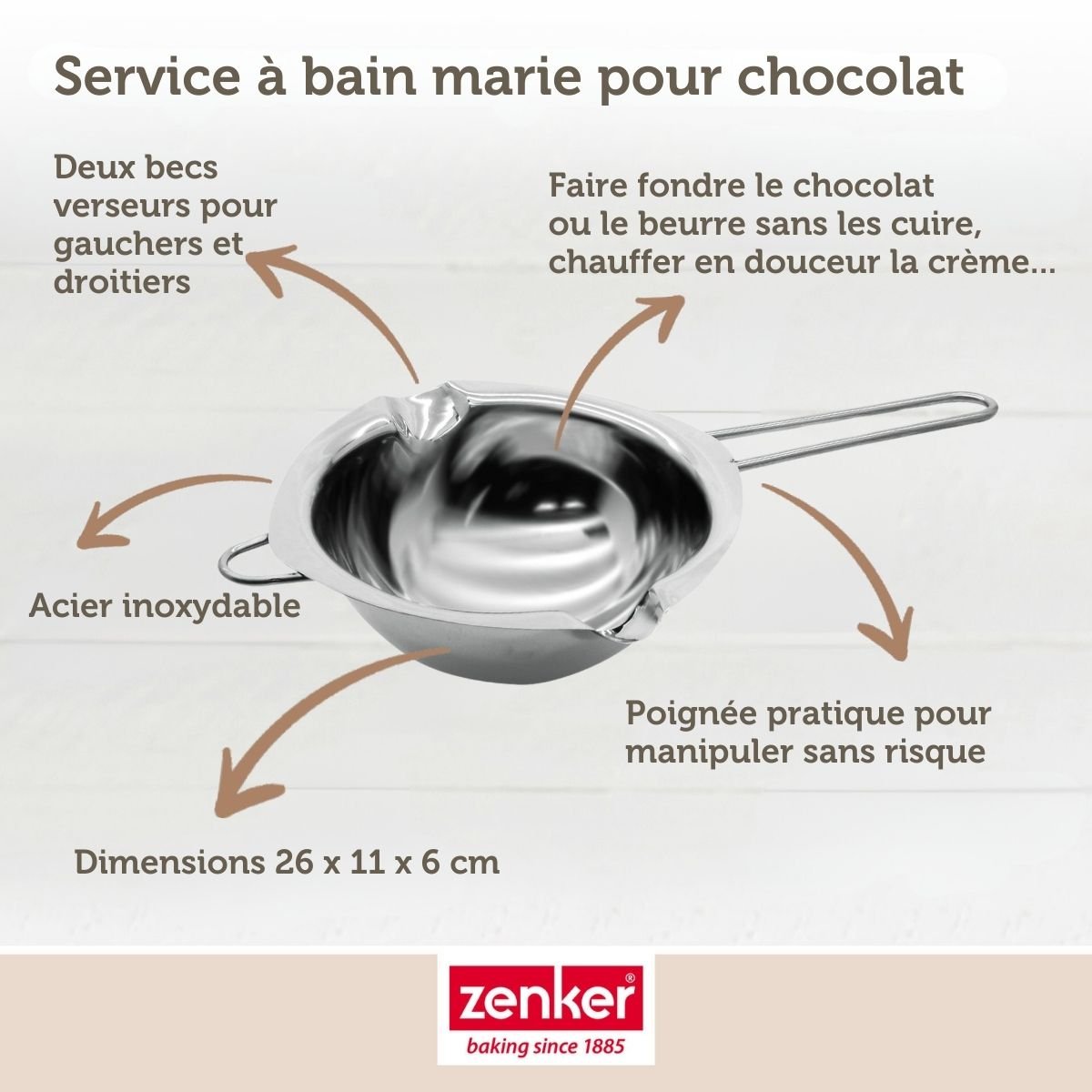 Service à bain marie et pince à friture beignets SMART PASTRY gris, ZENKER