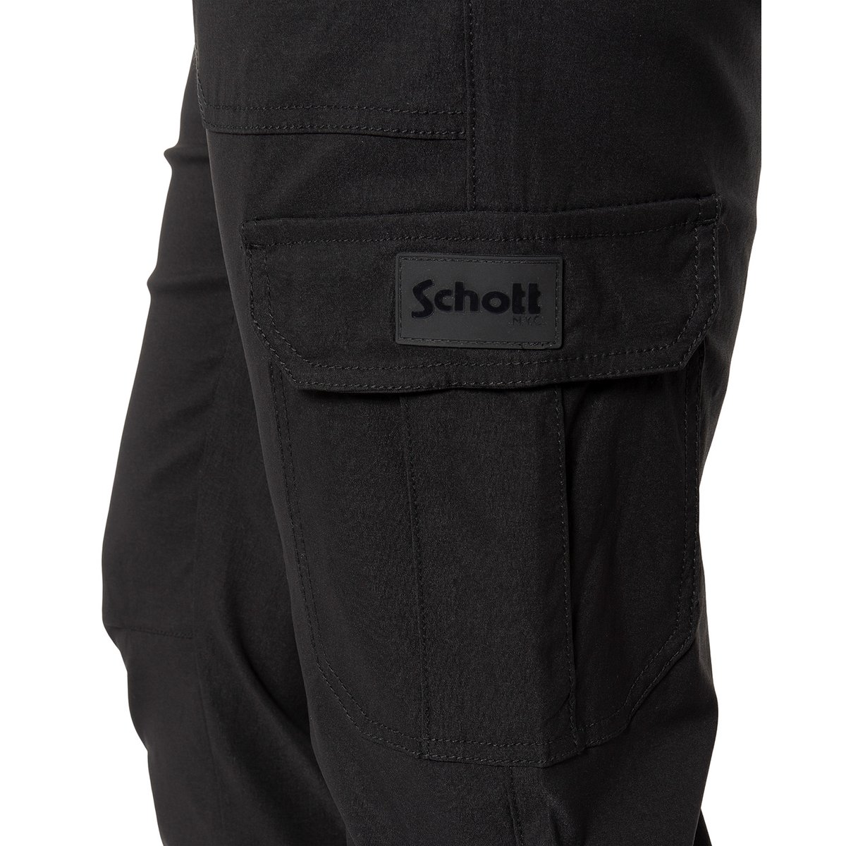 Pantalon cargo-jogger noir, SCHOTT