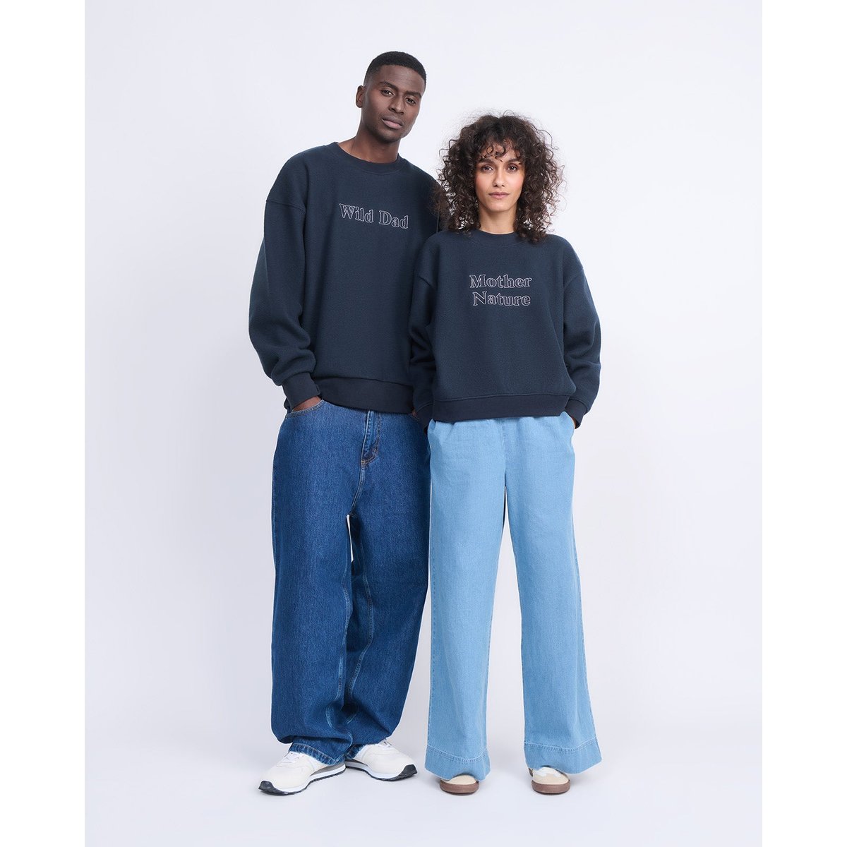 Sweat Mother Nature brodé bleu nuit, EMOI EMOI