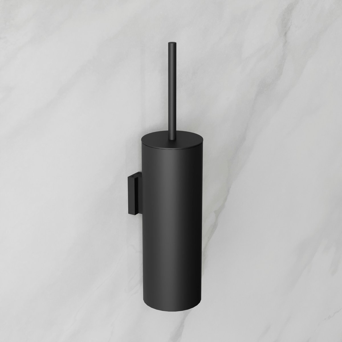 Brosse Wc avec vis ou adhésif KUBIC noir, COSMIC