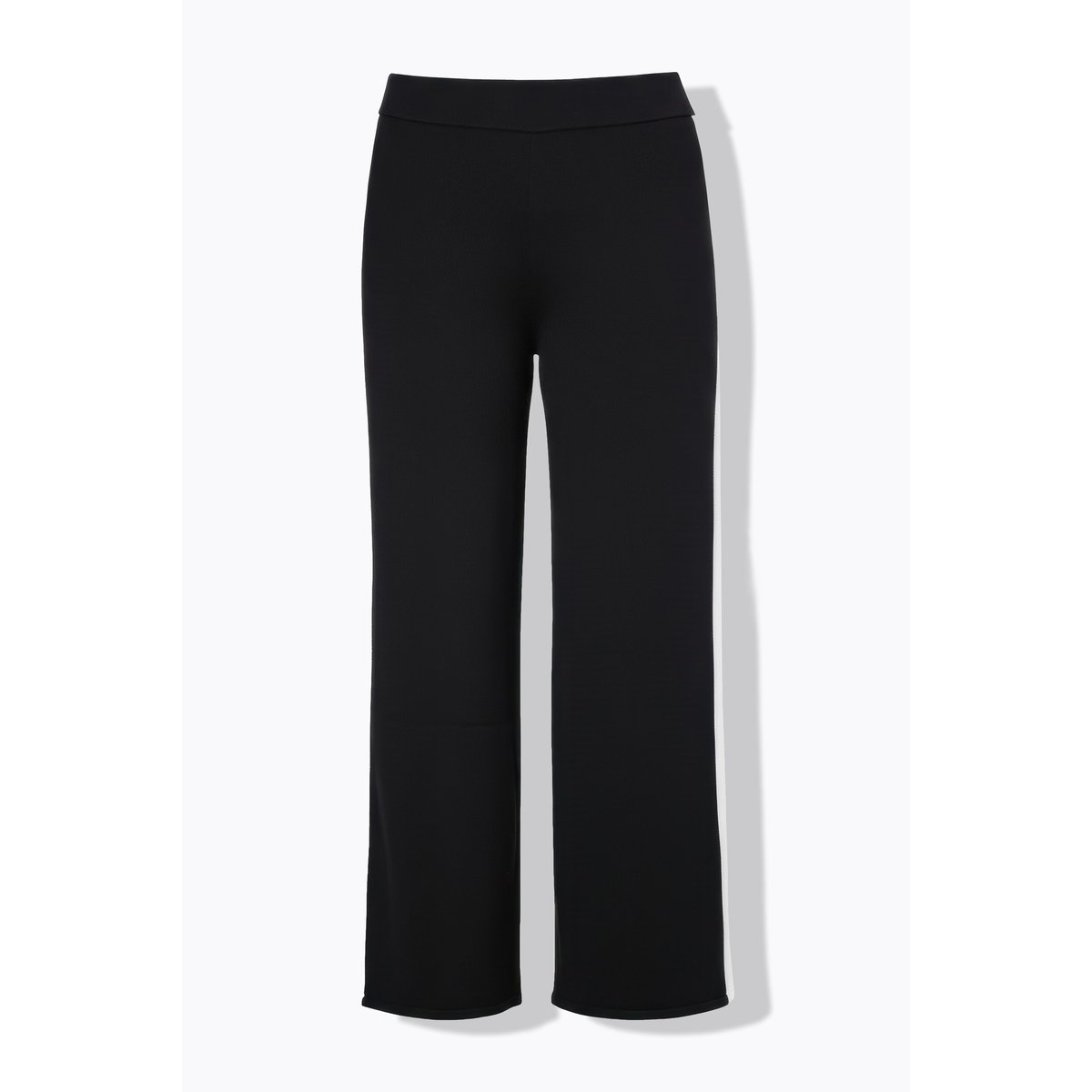 Pantalon droit en maille à taille élastique noir, STUDIO UNTOLD