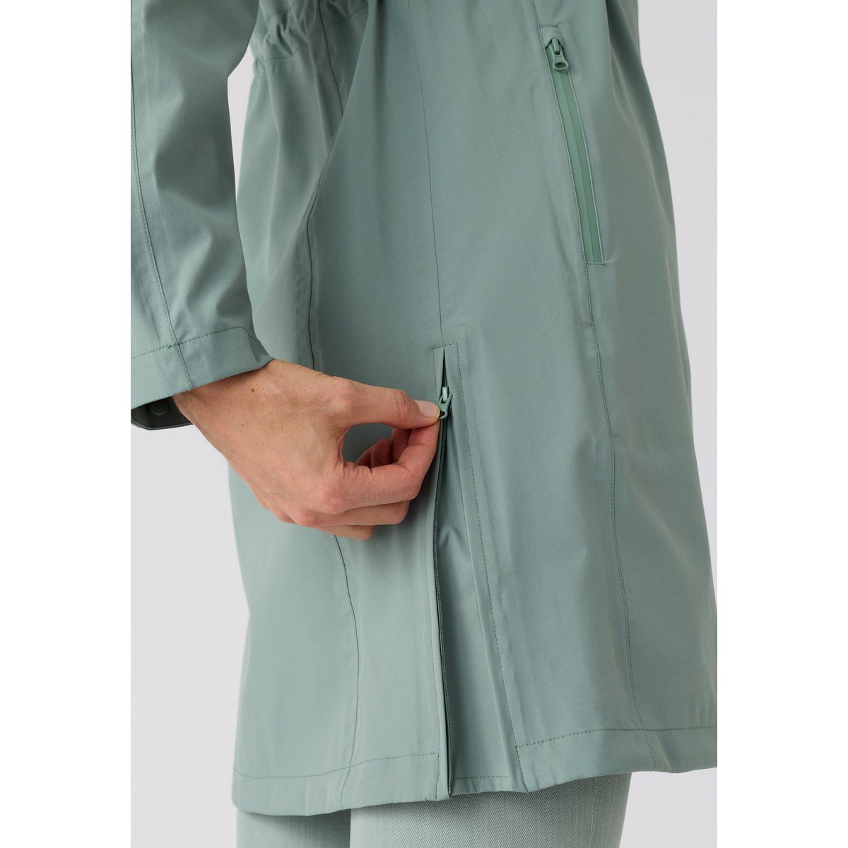 Parka longue RainProtect vert grisé, DAMART