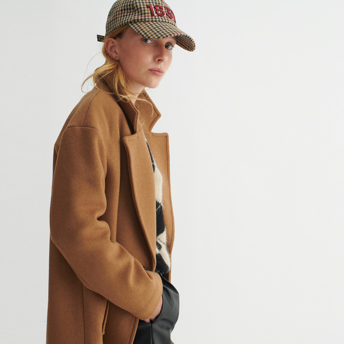 Manteau drap laine mélangée, Signature BARNABE rouge, LA REDOUTE COLLECTIONS