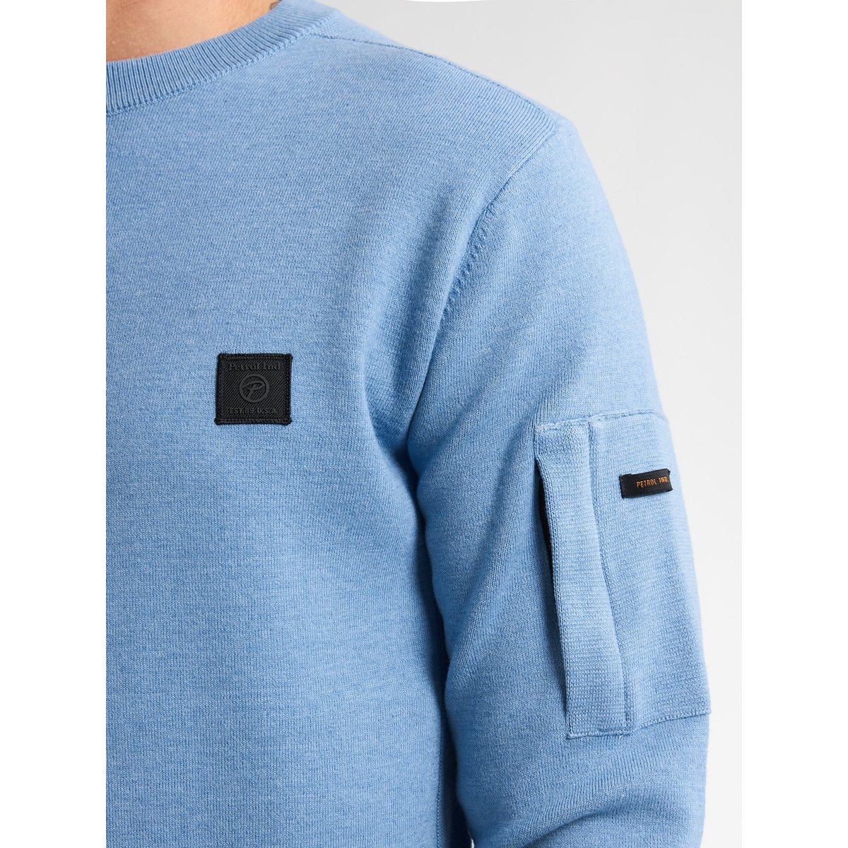 Pull en maille fine raleigh bleu pale blue, PETROL INDUSTRIES