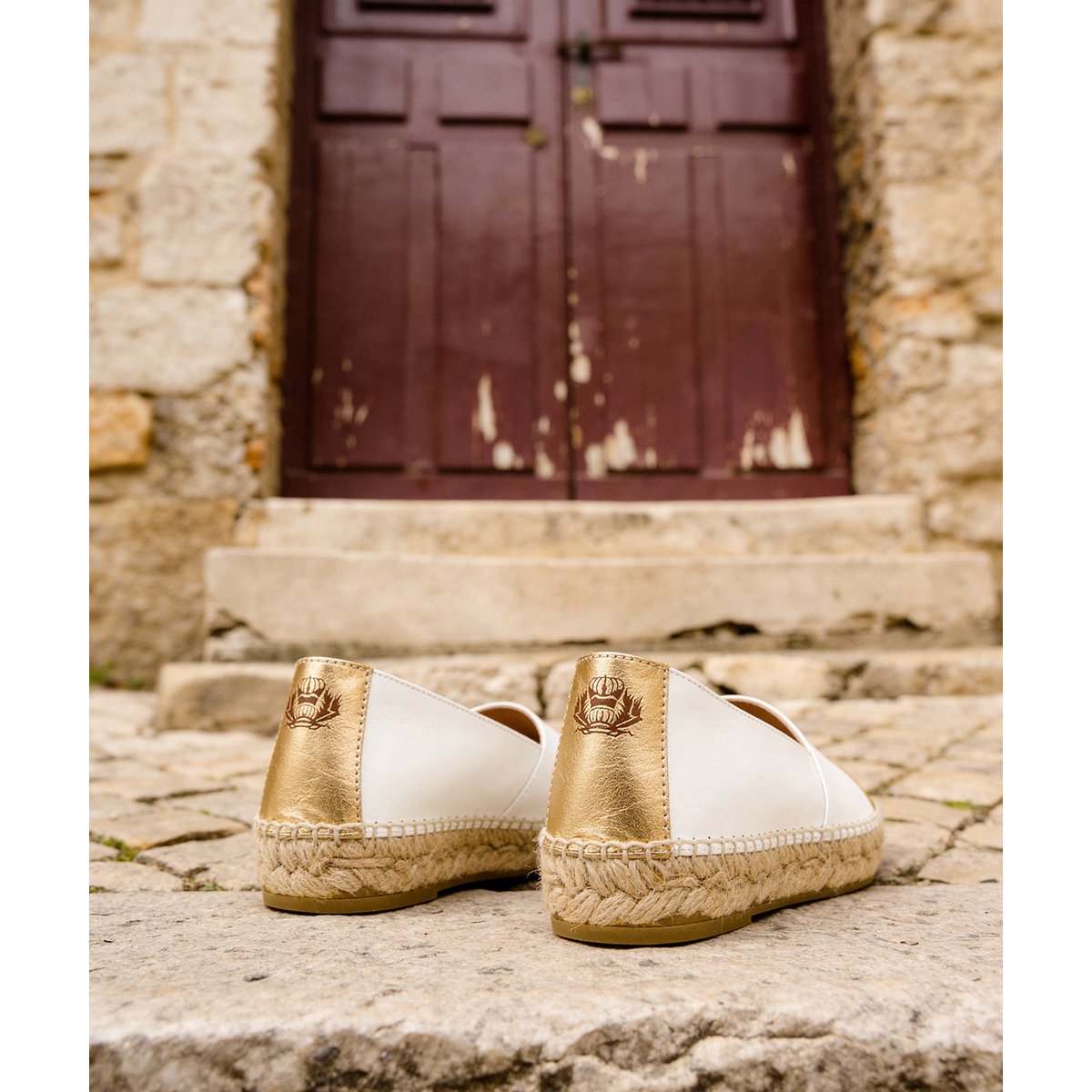Espadrille IZIA blanc et or, FINSBURY