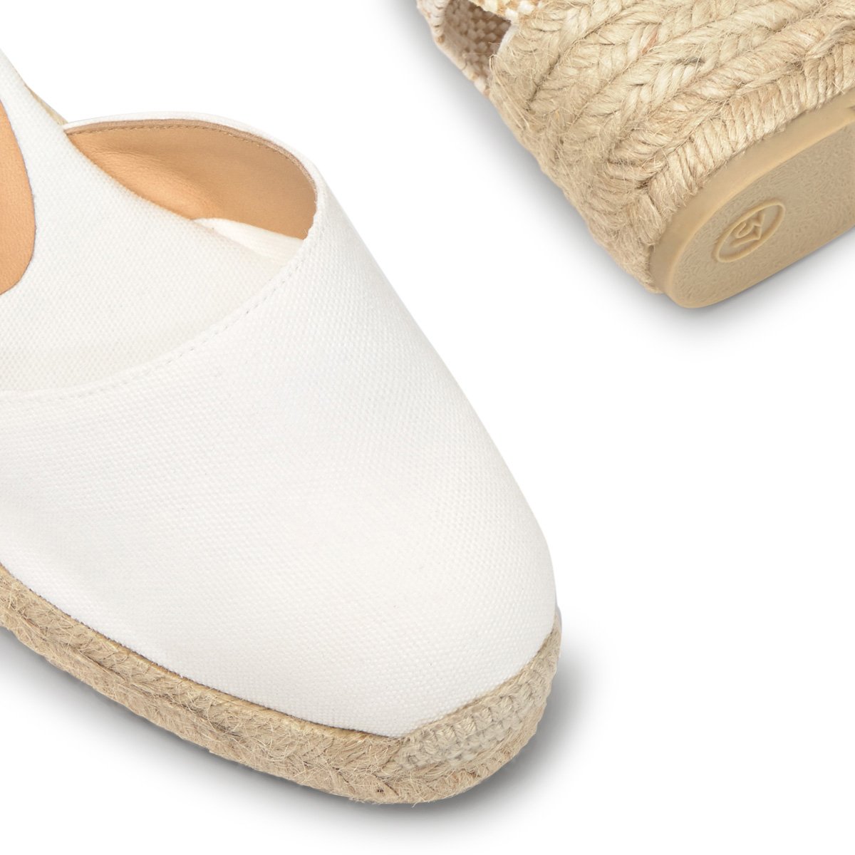 Espadrilles compensées à lacets avec plateforme tressée CARINA PLATFORM blanc, CASTANER