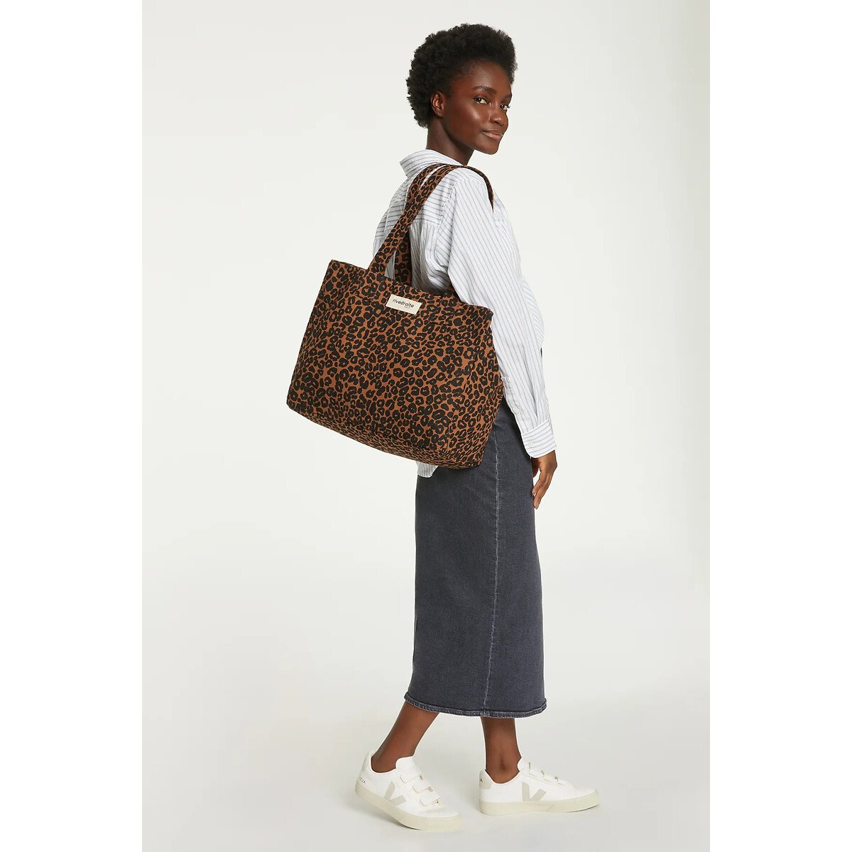 Tasche 24H CELESTIN, Reissverschluss leopardenmuster, RIVEDROITE